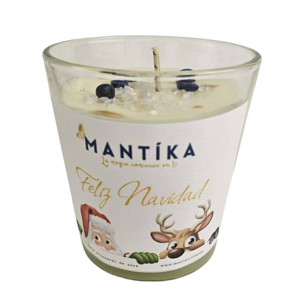 Vela aromática Navideña con reno y santa, 350 ml
