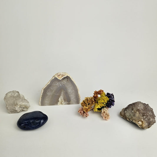 Piezas únicas con Geoda de Ágata gris