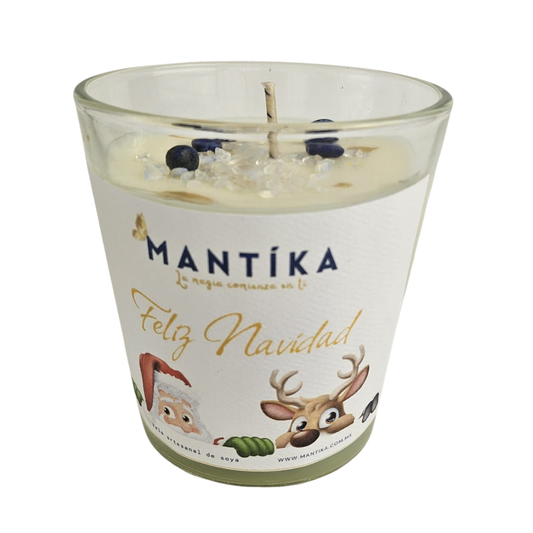Vela aromática Navideña con reno y santa, 350 ml