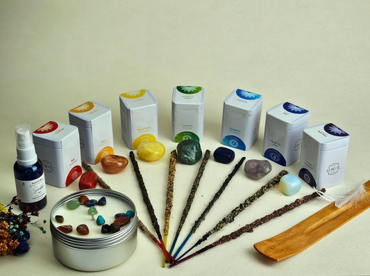 Kit para alinear chakras con té para cada chakra
